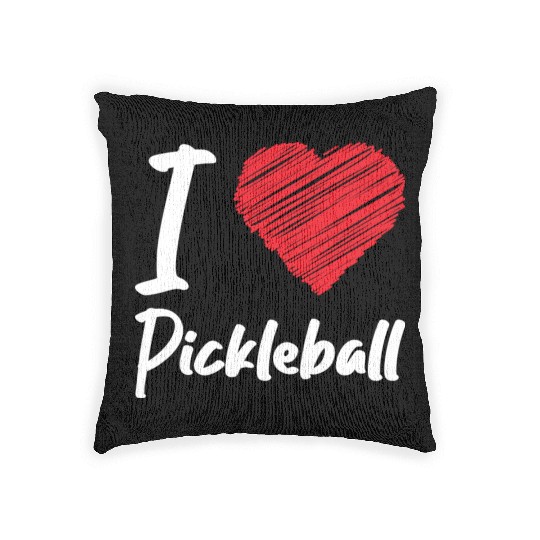 i love pickleball / pickleball lovers gifts Woven Pillows