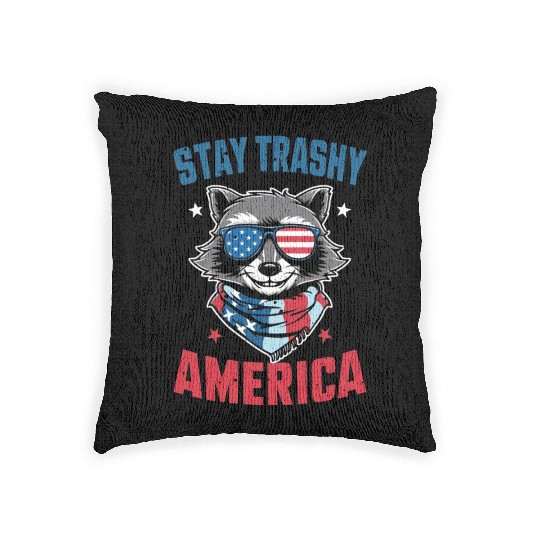 Stay Trashy America Take America Back 4Th Of July Woven Pillows