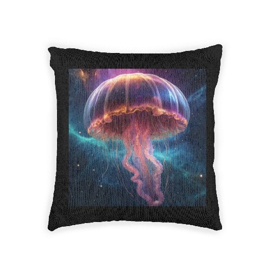 Cosmic Jellyfish Dance Woven Pillows