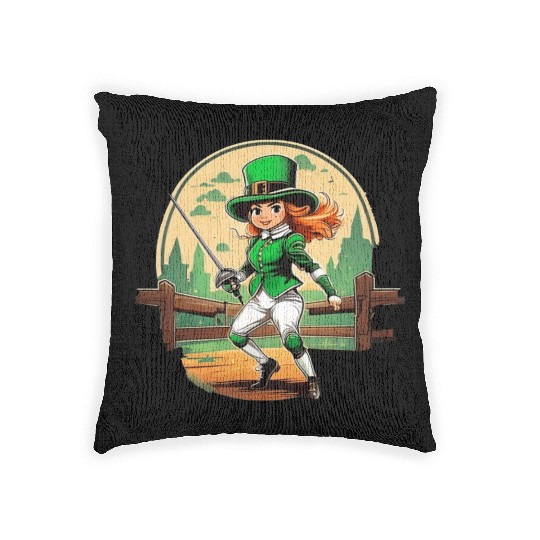 St. Patrick's Day Shamrock St Paddy's Day Fencing Woven Pillows