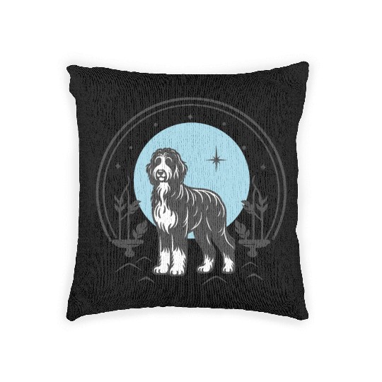 Bernedoodle Tarot Card Dog | Celestial and Starsee Woven Pillows