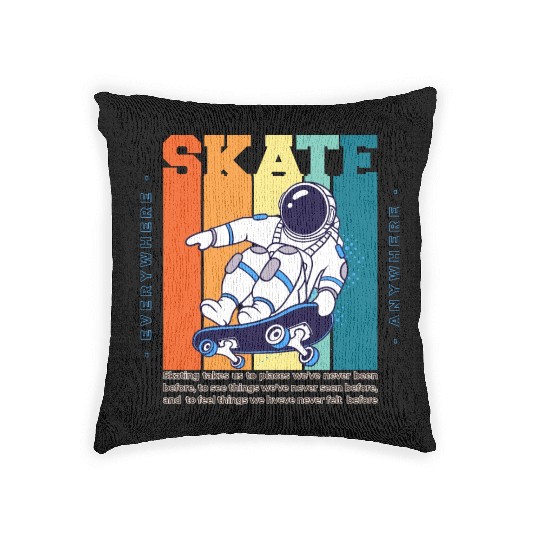 Skateboarding Adventure - Embrace the Thrill Woven Pillows
