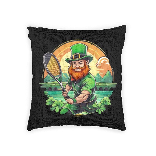 St. Patrick's Day Shamrock St Paddy's Day Tennis Woven Pillows