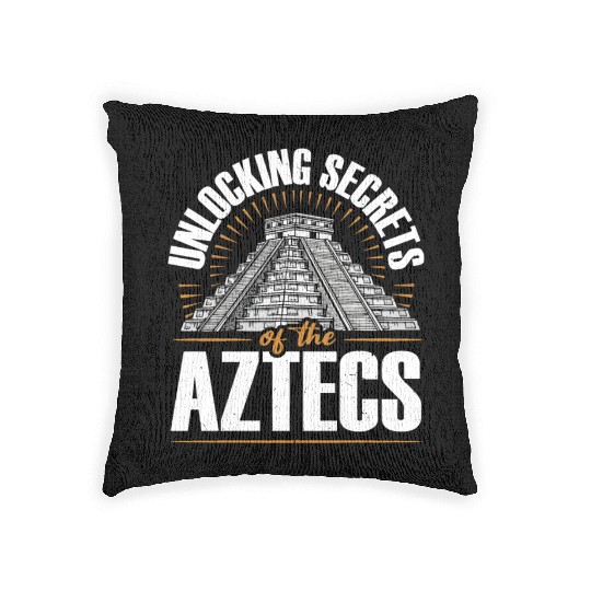 Aztec Pyramid Mayan Indigenous Mexican Aztec Woven Pillows