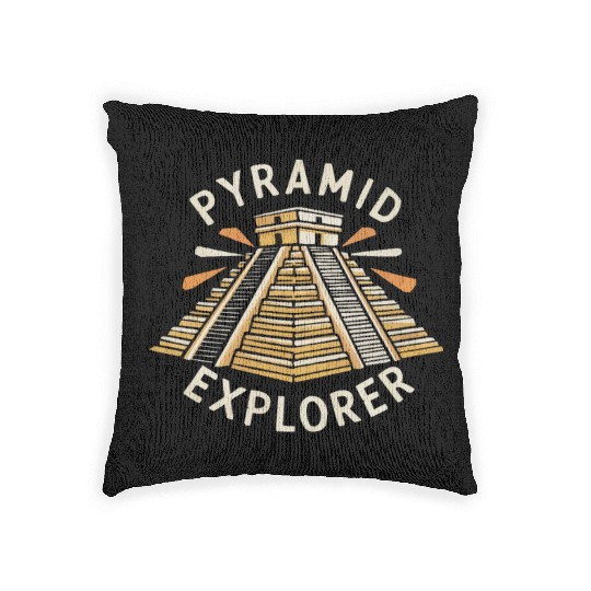 Aztec Pyramid Mayan Indigenous Mexican Aztec Woven Pillows
