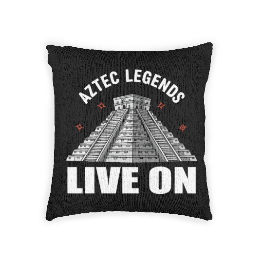Aztec Pyramid Mayan Indigenous Mexican Aztec Woven Pillows