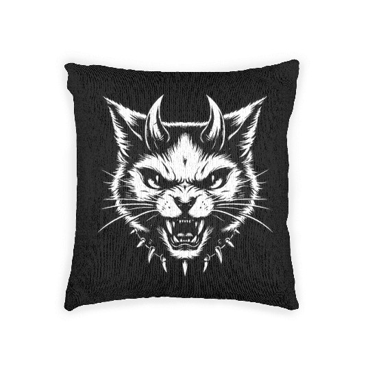 Dark Art Cats Beast kitten Animal Vintage Woven Pillows