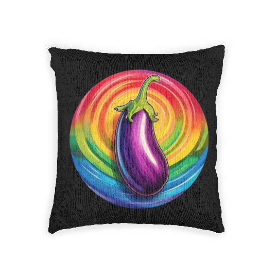 LGBTQ Eggplant Woven Pillows