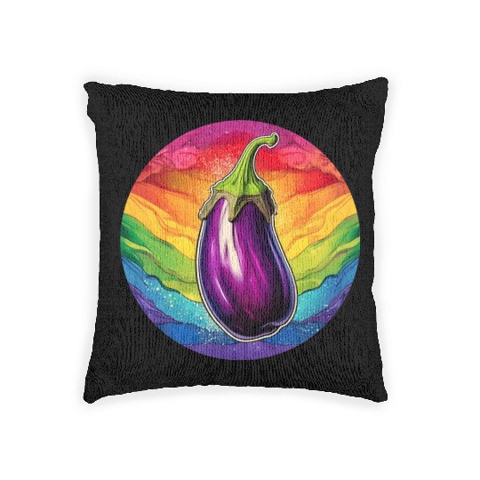 LGBTQ Eggplant Woven Pillows