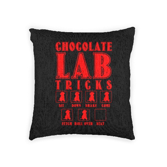 Brown Labrador CHOCOLATE LAB TRICKS Stubborn Woven Pillows