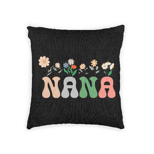 Nana Wildflower Floral Design Cherry Blossom Nana Woven Pillows