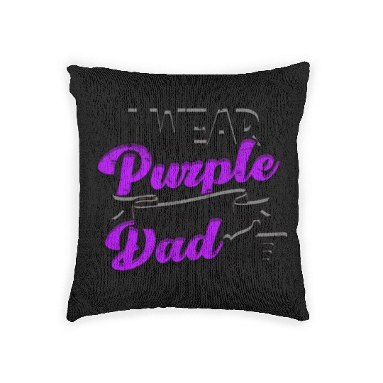 I Wear Purple for My Dad - Alzheimer's Woven Pillows