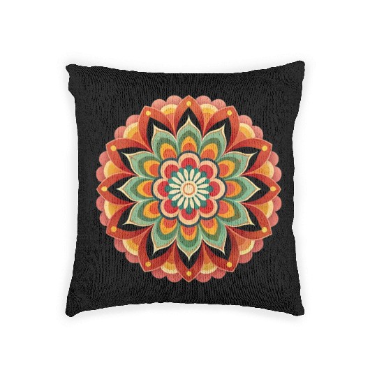 Mandala Flower Woven Pillows