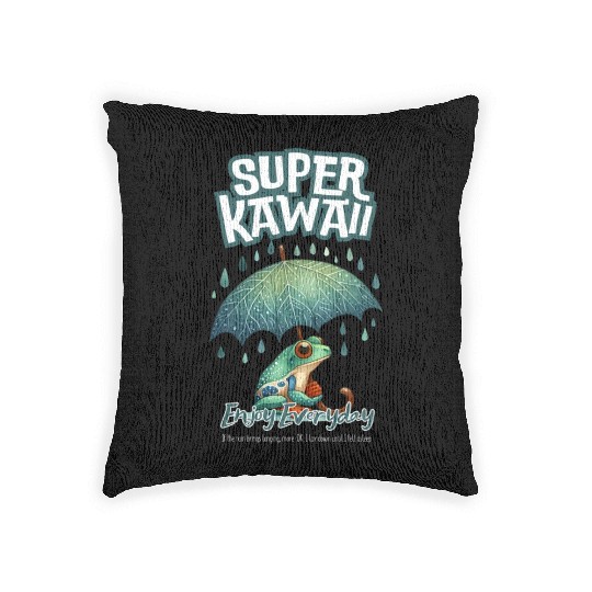 Rainy Frog kawai Woven Pillows