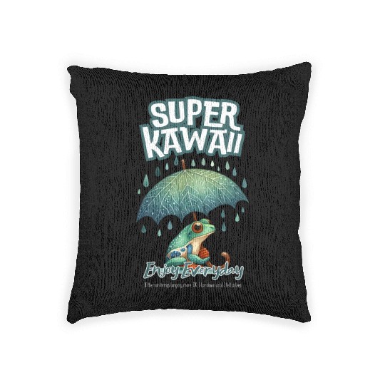 Rainy Frog kawai Woven Pillows