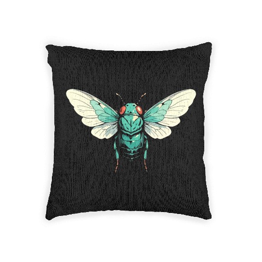 Cicada Insect Animal Lover Funny Design Woven Pillows