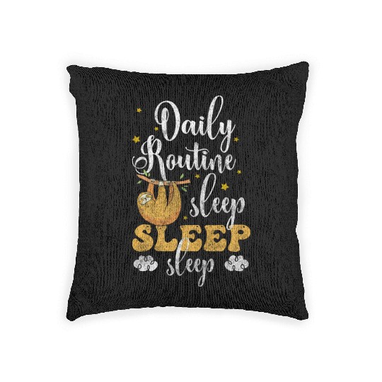 Sleepyhead Dream Grumpy In The Morning Sloth Woven Pillows