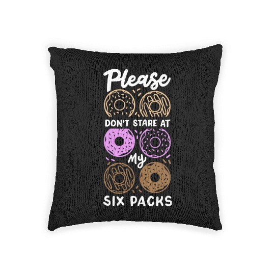 Donut Gym Workout Woven Pillows