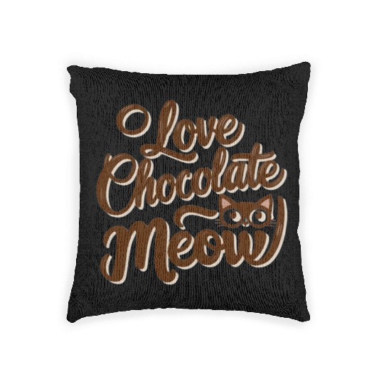 I love chocolate & cats Woven Pillows