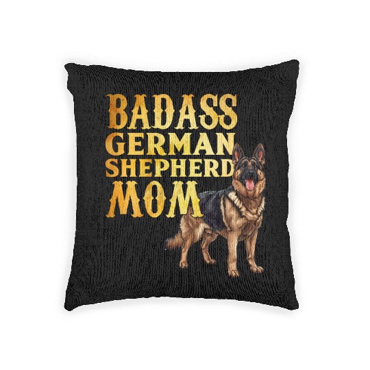 German Shepherd BAD ASS GERMAN SHEPHERD MOM Woven Pillows