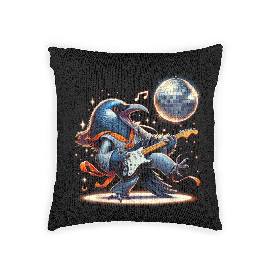 Disco Ball Guitar Raven Woven Pillows
