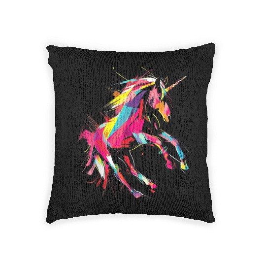 Unicorn Rainbow Animal Zoo Woven Pillows