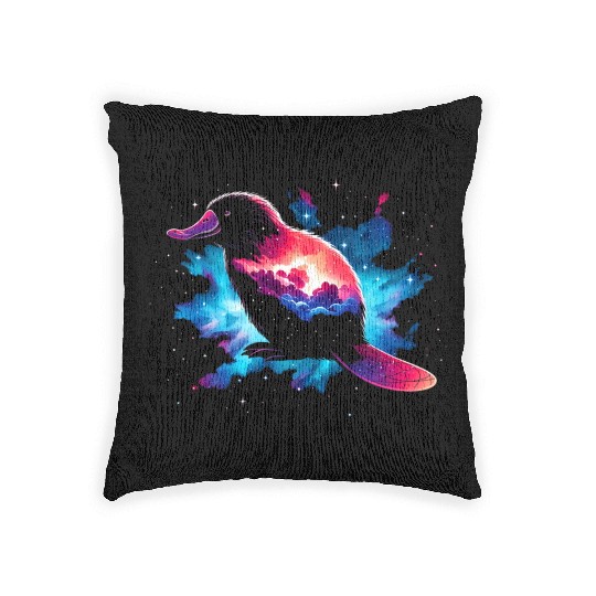 Cool Platypus Galaxy Space Art Woven Pillows