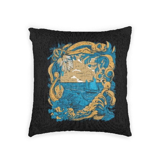 Sun Kissed Shores A Mediterranean Odyssey Woven Pillows