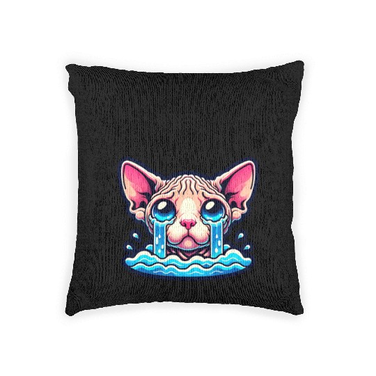 Funny Sphynx Cat Humourous Saying I Am Sensitive Woven Pillows
