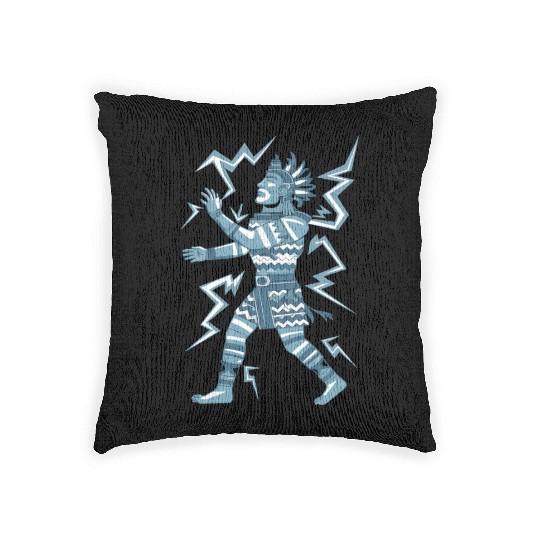 Maya God Mayan Mythology Kauil Lightning Warrior Woven Pillows