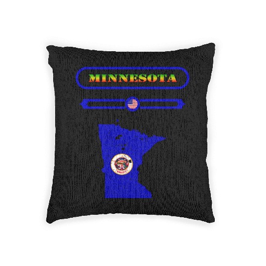 MINNESOTA MAP, MINNESOTA, USA. SAMER BRASIL Woven Pillows