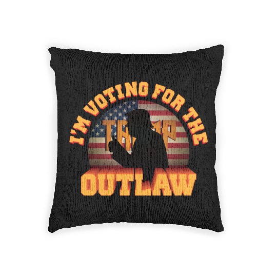 I'm Voting For The Outlaw - 2024 Election Woven Pillows
