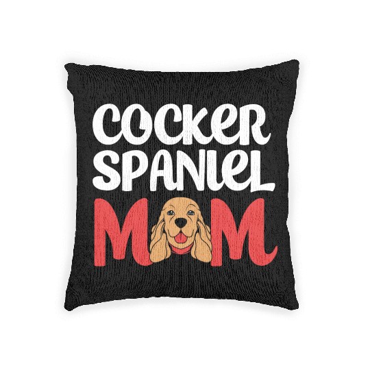 Cute Dog Lover Brown Cocker Spaniel Mom Woven Pillows