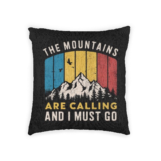 The Mountains Are Calling Woven Pillows