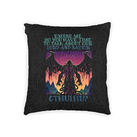 Lord & Savior Cthulhu Cult Lovecraft Necronomicon Woven Pillows
