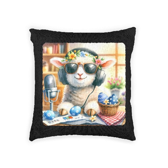 Easter Lamb Cozy Sunglasses Treats Woven Pillows