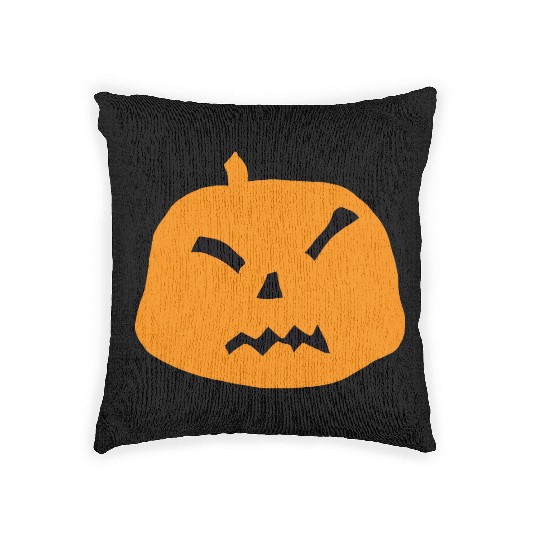Spooky Pumpkin Halloween Woven Pillows