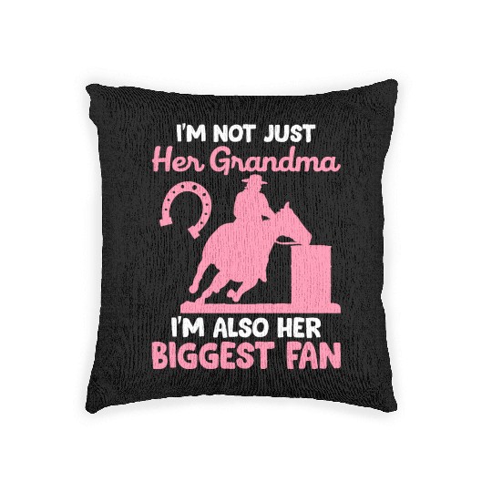 Barrel Racer Barrel Racing Rodeo Horse Grandma Big Woven Pillows