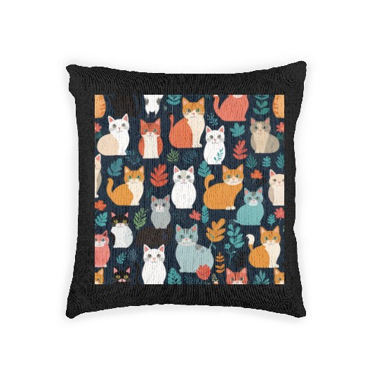 Catty Camouflage Woven Pillows