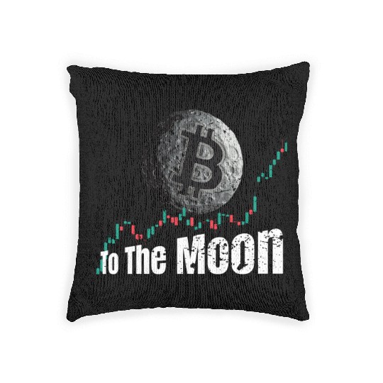 Bitcoin Chart To The Moon Woven Pillows