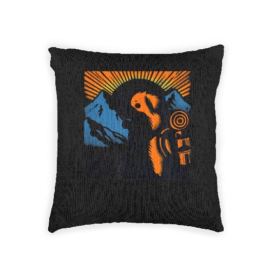 Unisex camping vintage travel dog Woven Pillows
