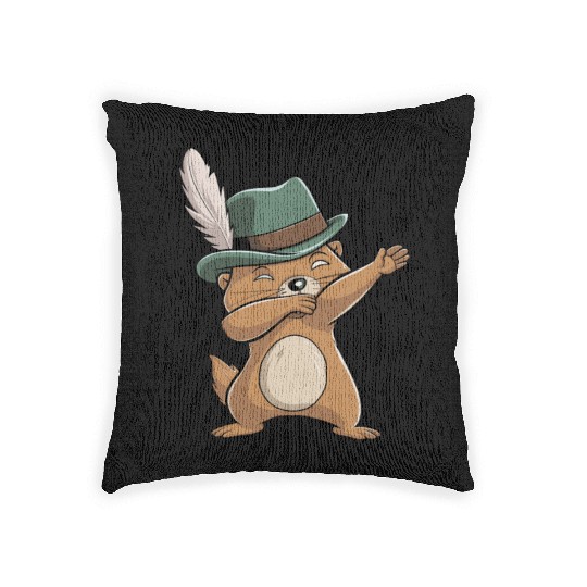 Groundhog Marmot for a Marmot lover groundhog fan Woven Pillows