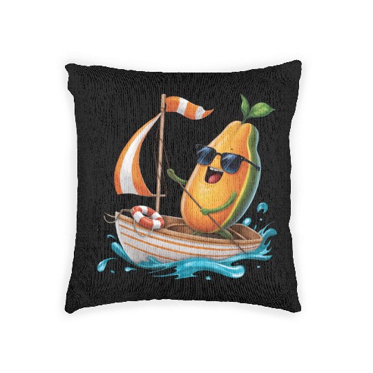 Fruit Boating Papaya Woven Pillows