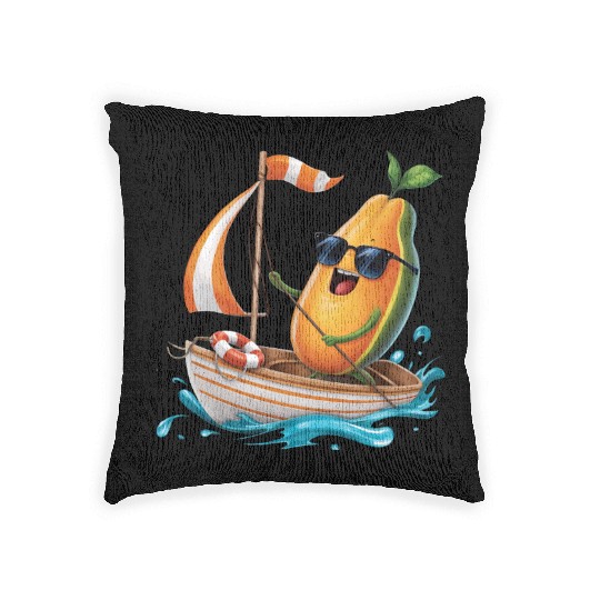 Fruit Boating Papaya Woven Pillows