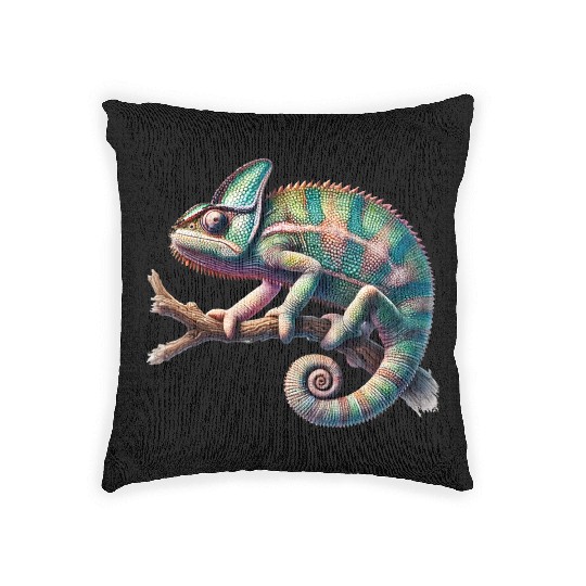 fascinating, lively chameleon motif Woven Pillows