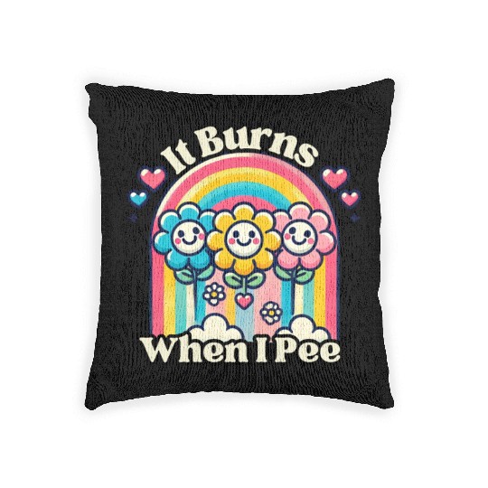 It Burns When I Pee Retro Inappropriate Woven Pillows