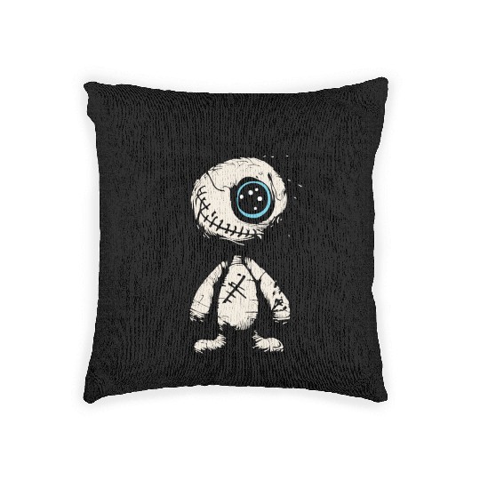 Creepy Cute Voodoo Doll Art Woven Pillows