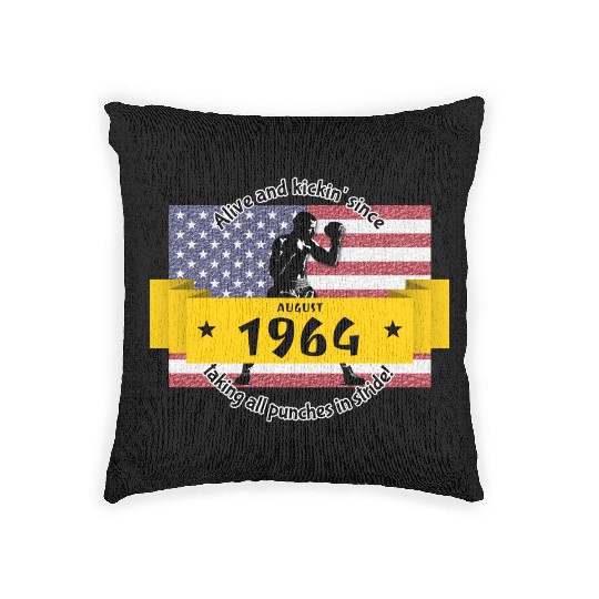 60th birthday Alive and kickin since 08/1964 Woven Pillows