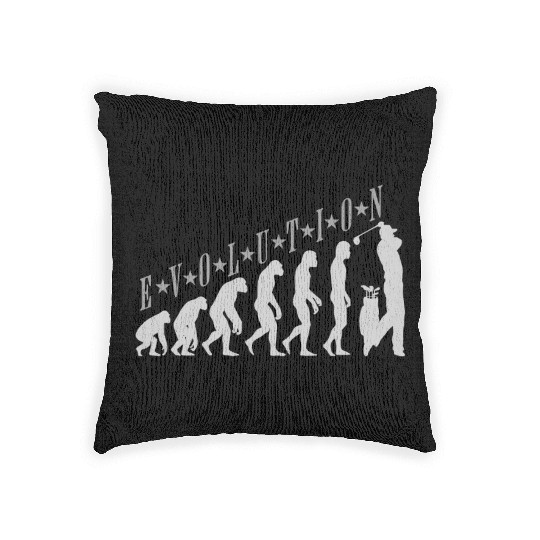 Golf Evolution design human evolution golf Woven Pillows