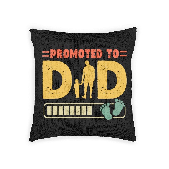 Promoted To Dad Funny Dad Announcement Woven Pillows